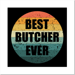 Butcher Butchery Fathers Day Gift Funny Retro Vintage Posters and Art